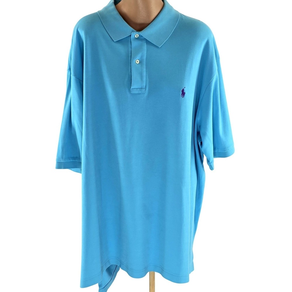 Polo Ralph Lauren Polo Shirt Mens Big 2X Blue Old Money Classic Fit Pony Preppy